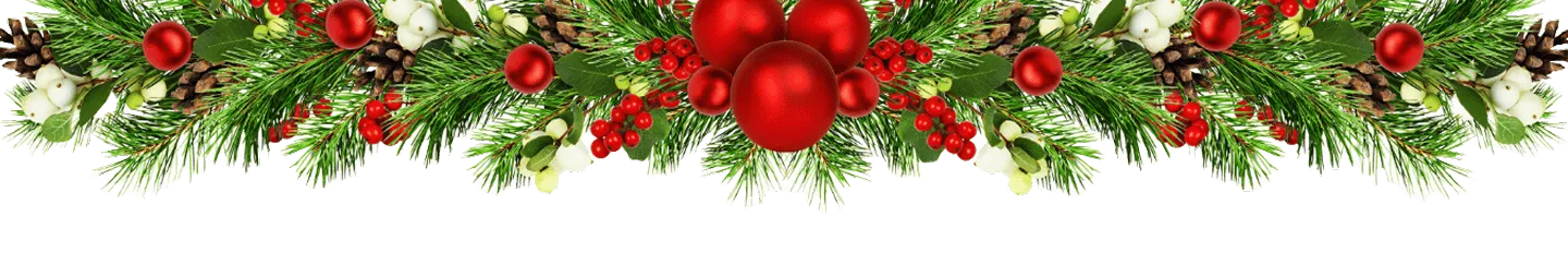 christmas garland with baubles and lights